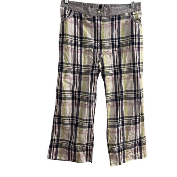 Tommy Hilfiger Womens Plaid Pajama Pants Multicolor Pink Yellow Size L - Picture 1 of 13